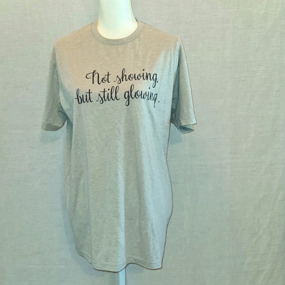 NEXT LEVEL Apparel, Grey T-shirt,  Sz L, maternity, baby, EUC, glowing, showing